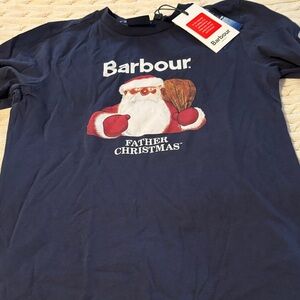 Barbour Kids Blue Father Christmas Tee
